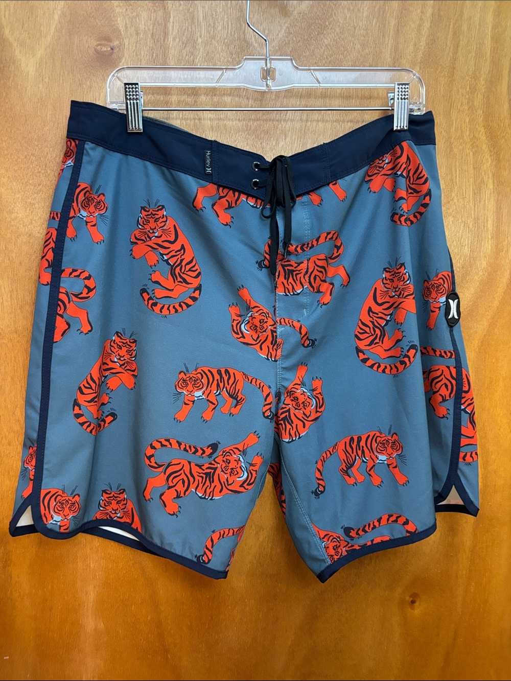 Hurley Men's Swim Board Shorts with bright Tiger Print